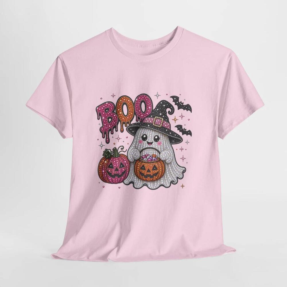 Ghost Boo T-Shirt Halloween Pumpkin Costume Tee